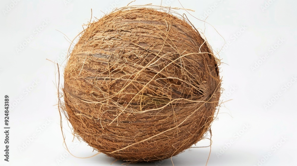 Coconut fiber on a white backdrop Coconut fiber on a white backdrop
