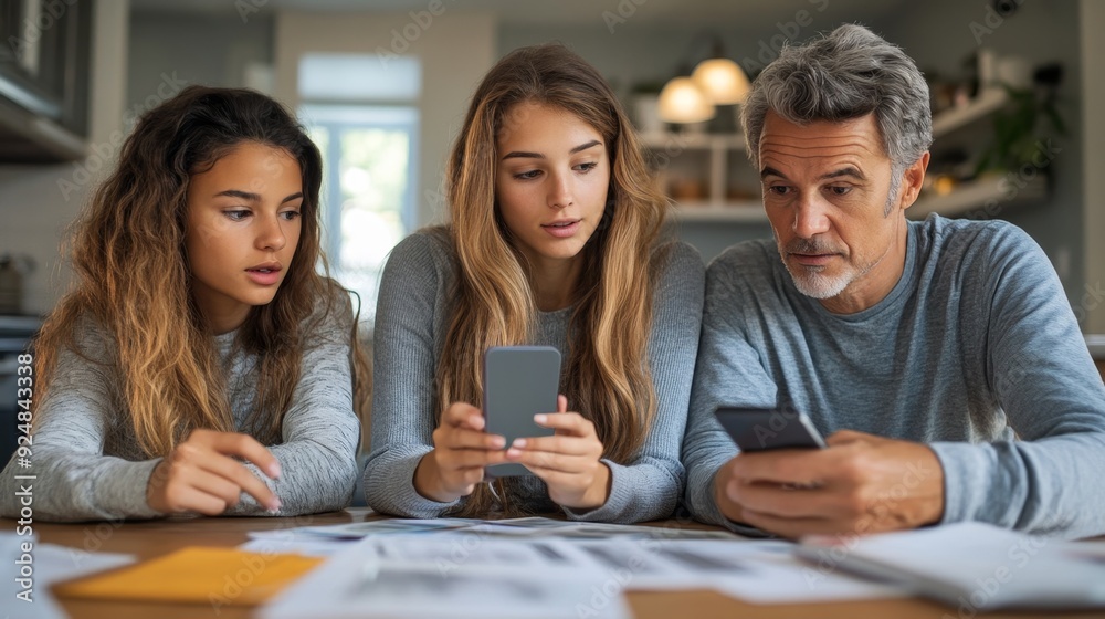 Family Discussing Finances Family Discussing Finances