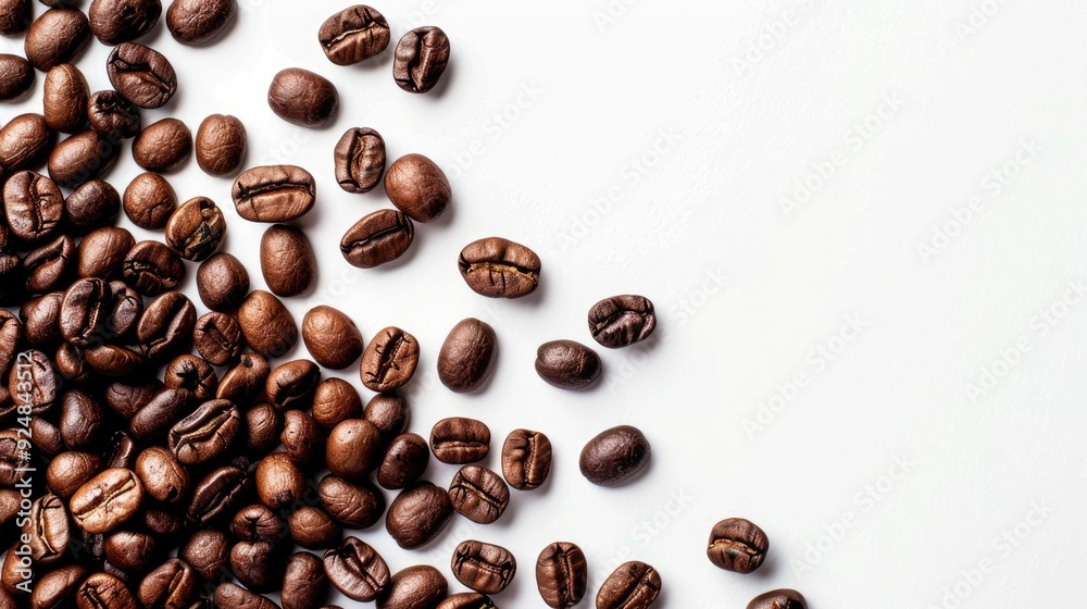 Coffee beans on white background with copy space Coffee beans on white background with copy space