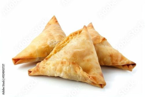 Samosas made at home on white background photo