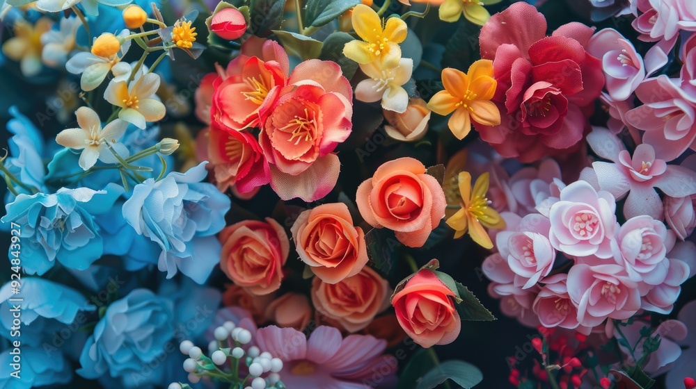 Colorful fake flowers Colorful fake flowers
