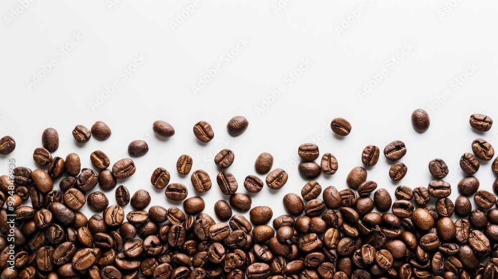 Coffee beans on white background with copy space Coffee beans on white background with copy space