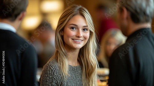 Young woman smiling and