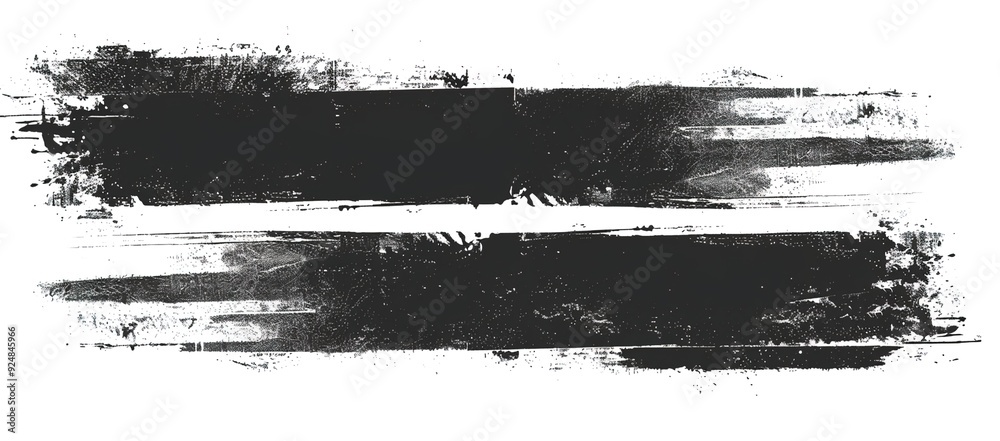 Black grunge brush strokes on a white background, a vector illustration of two horizontal text spaces for web design and graphic interface elements Black grunge brush strokes on a white background, a vector illustration of two horizontal text spaces for web design and graphic interface elements