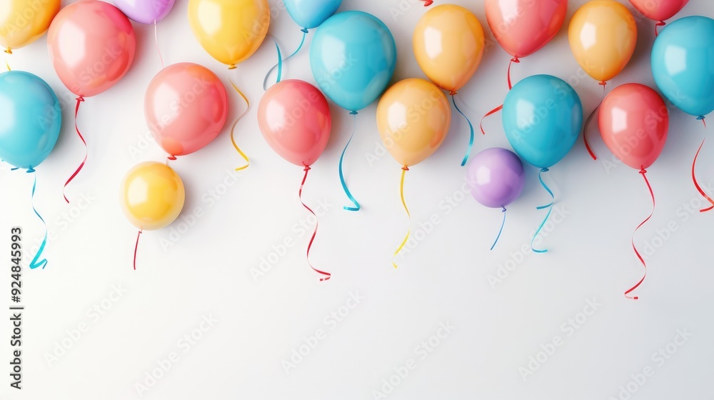 Colorful balloons on white background