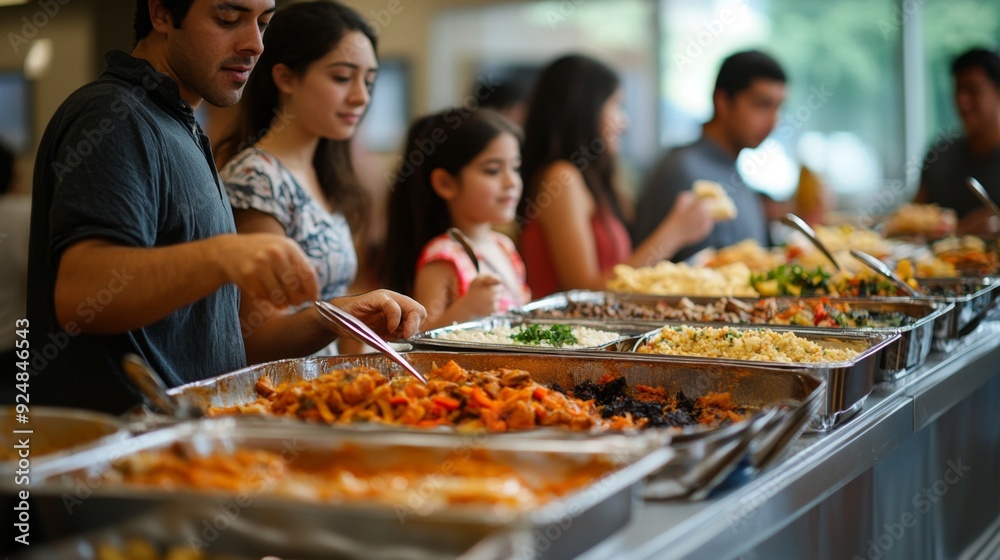 People Enjoying a Buffet People Enjoying a Buffet