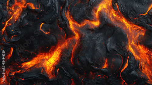 Burning Molten Lava Pattern for Fiery Background Designs