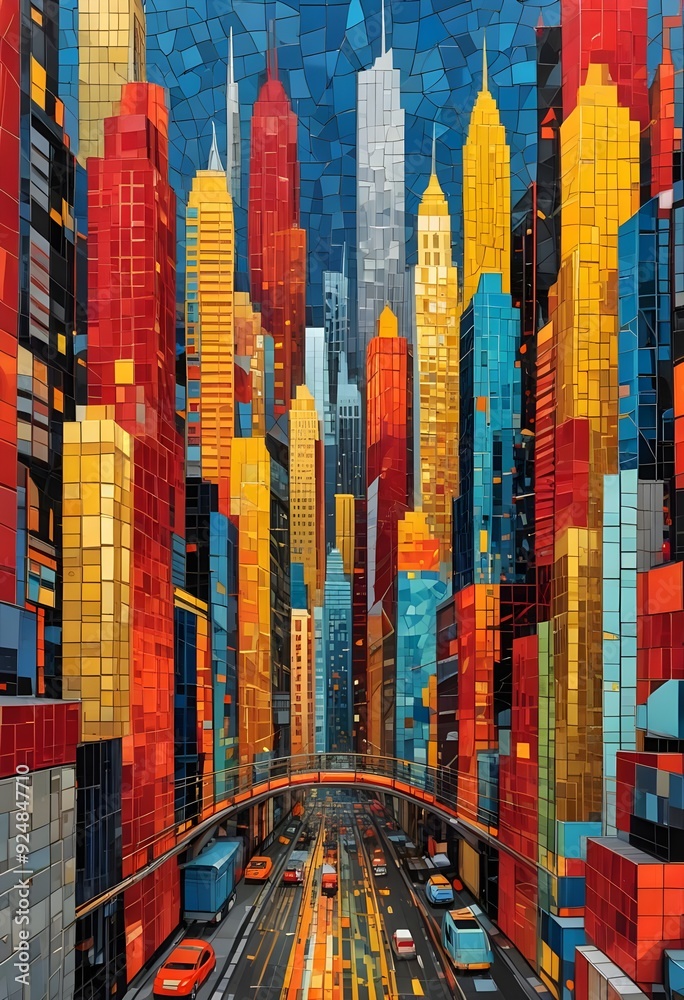 skyline full color illustration skyline full color illustration
