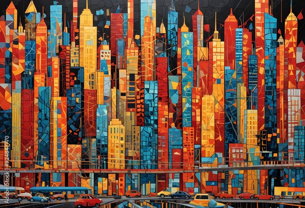 Obraz premium skyline full color illustration