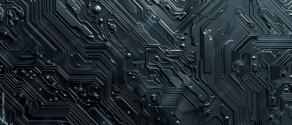 A black and white image of a circuit board with many small squares and dots A black and white image of a circuit board with many small squares and dots