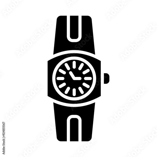 Wristwatch glyph icon