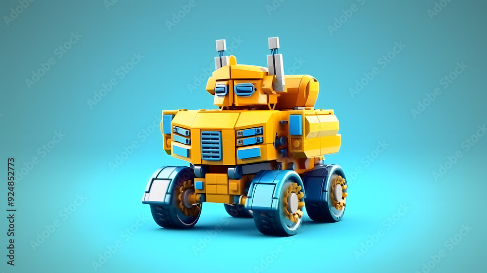 Fototapeta premium Estate Car robot toy 3d