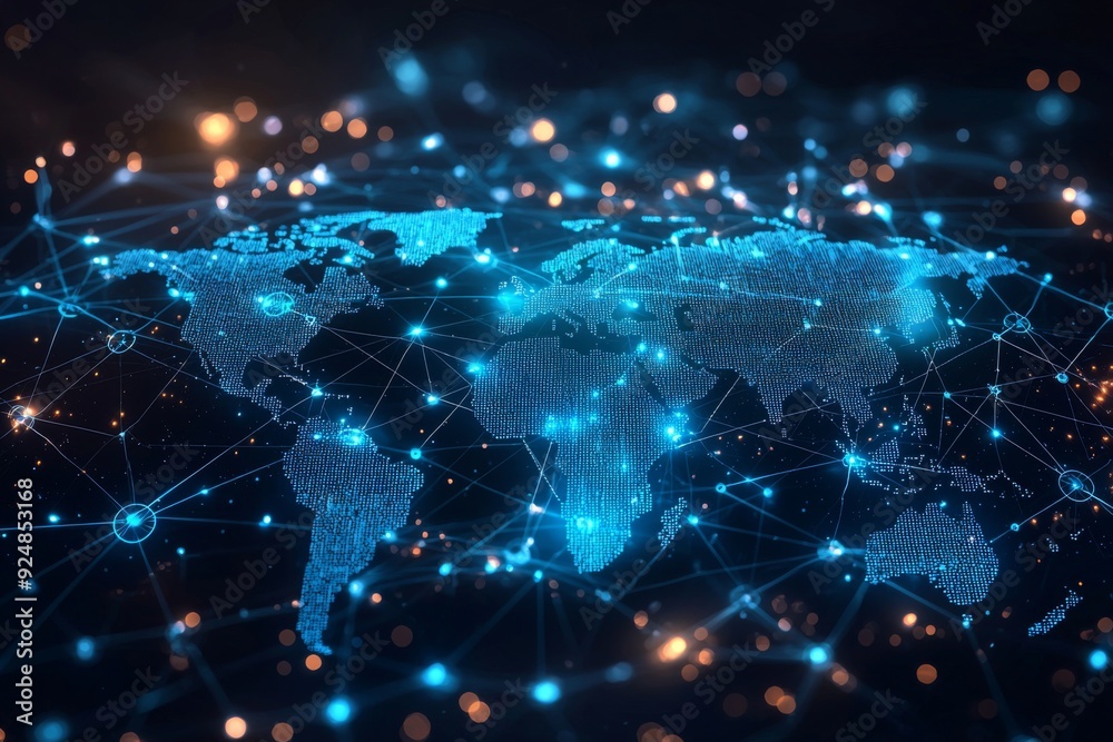 Global Digital Business Network Connection Illustration created with Generative AI Global Digital Business Network Connection Illustration created with Generative AI