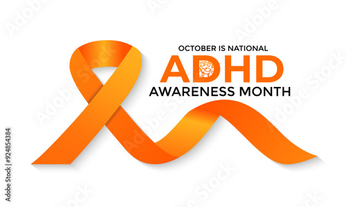 National ADHD Awareness Month is observed every October. This month-long event raises awareness of Attention Deficit Hyperactivity Disorder. Vector illustration.