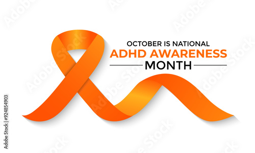 National ADHD Awareness Month is observed every October. This month-long event raises awareness of Attention Deficit Hyperactivity Disorder. Vector illustration.