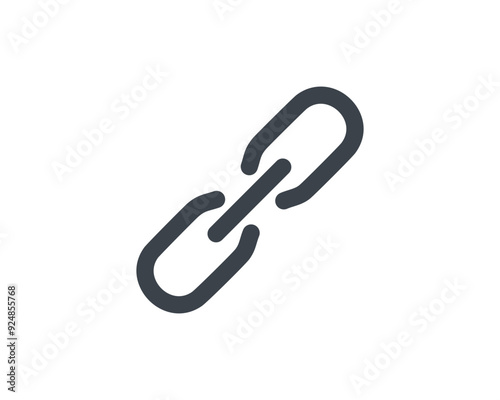 Link single icon. Chain link symbol.