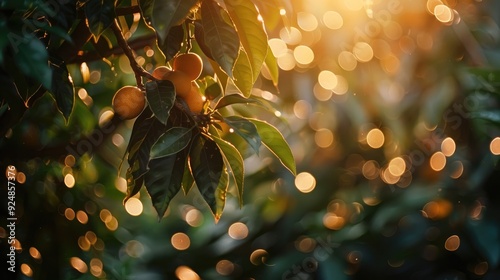 Light passing through trees creating bokeh effect Mango photo