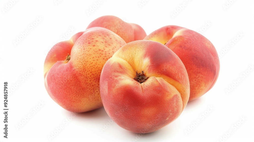 Juicy peaches on white background Juicy peaches on white background