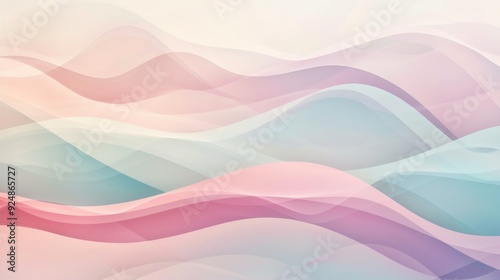 Minimalist Wave Patterns in Soft Pastel Hues Wallpaper