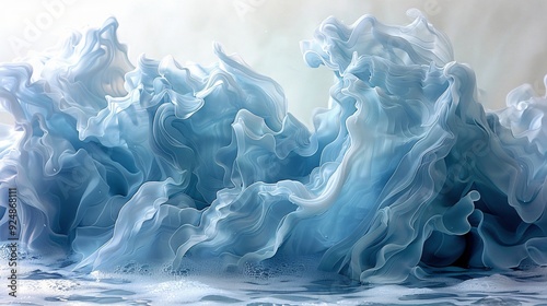 Ethereal Blue Abstract Art: A Study in Fluid Motion