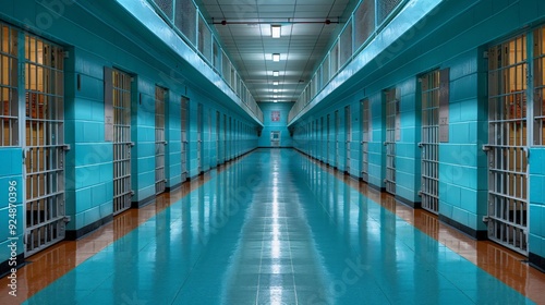 Eerie Symmetry: A Glimpse Down a Deserted Prison Hallway