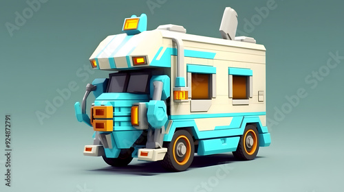 Motorhome robot toy 3d photo