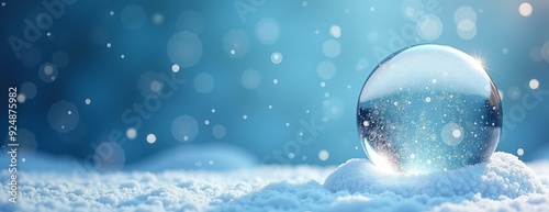 Wallpaper Mural Crystal Ball with Magical Glow in Snowy Winter Landscape with Copy Space Torontodigital.ca