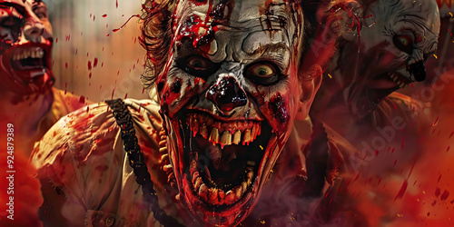 Carnival of carnage a gruesome display of horrors and zombie clowns.