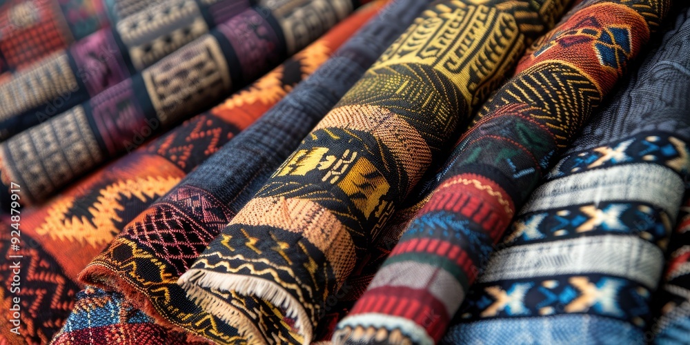 A stunning showcase of traditional woven fabric from the NTT region capturing a diverse range of colors and intricate patterns that celebrate the area s cultural legacy and expert artistry A stunning showcase of traditional woven fabric from the NTT region capturing a diverse range of colors and intricate patterns that celebrate the area s cultural legacy and expert artistry