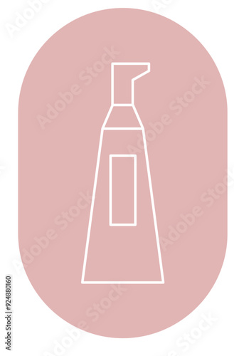 Button representing beauty and aesthetics services, makeup, skincare, haircare, and wellness. Beauty salons highlights
