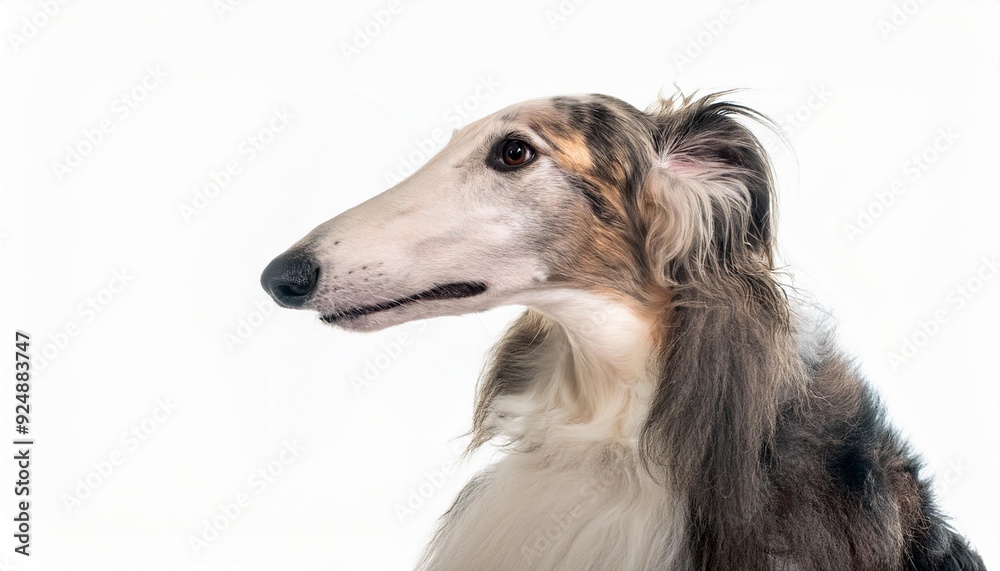 ボルゾイのポートレート(Borzoi portrait on white background)
ボルゾイのポートレート(Borzoi portrait on white background)