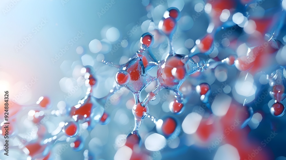 Abstract Blue And Red Molecules. Abstract Blue And Red Molecules.
