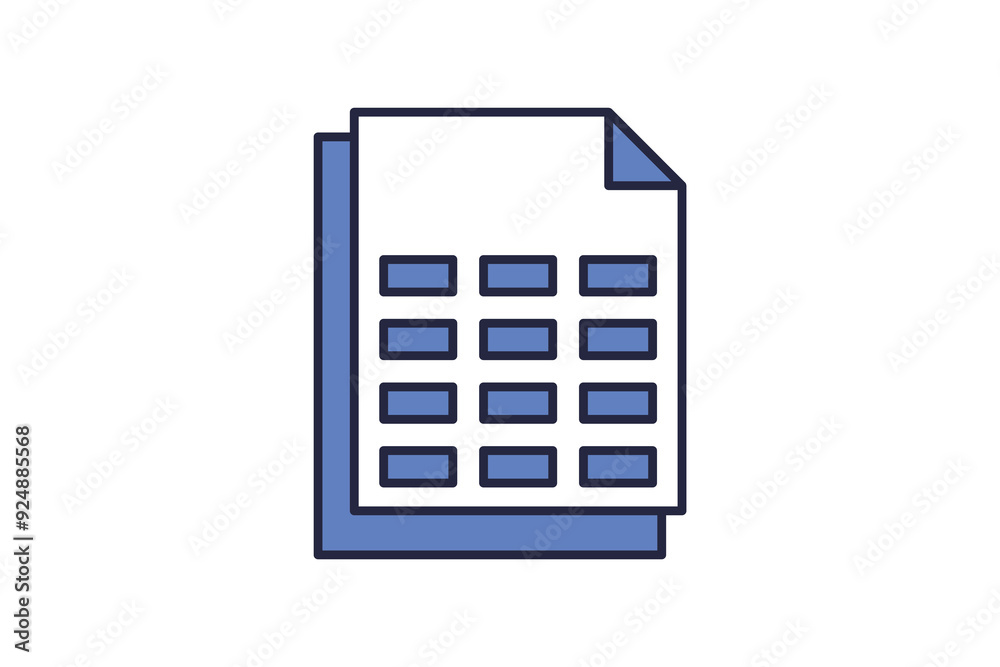 Spreadsheet icon. icon related to accounting. suitable for web site, app, user interfaces, printable etc. flat line icon style. simple vector design editable Spreadsheet icon. icon related to accounting. suitable for web site, app, user interfaces, printable etc. flat line icon style. simple vector design editable