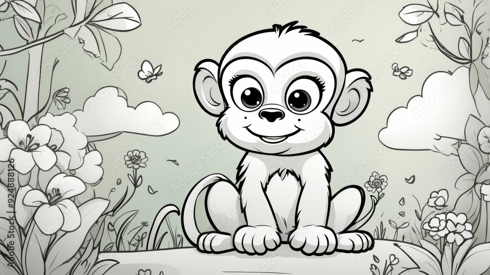 Obraz premium Animal Coloring Book for Children's Development with Outline Drawings