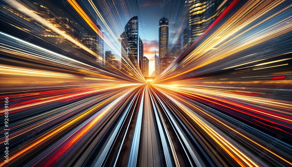 An illustration of a blurred motion shot taken from the perspective of a fast-moving vehicle An illustration of a blurred motion shot taken from the perspective of a fast-moving vehicle