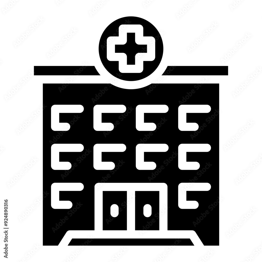 Fototapeta premium Hospital building icon