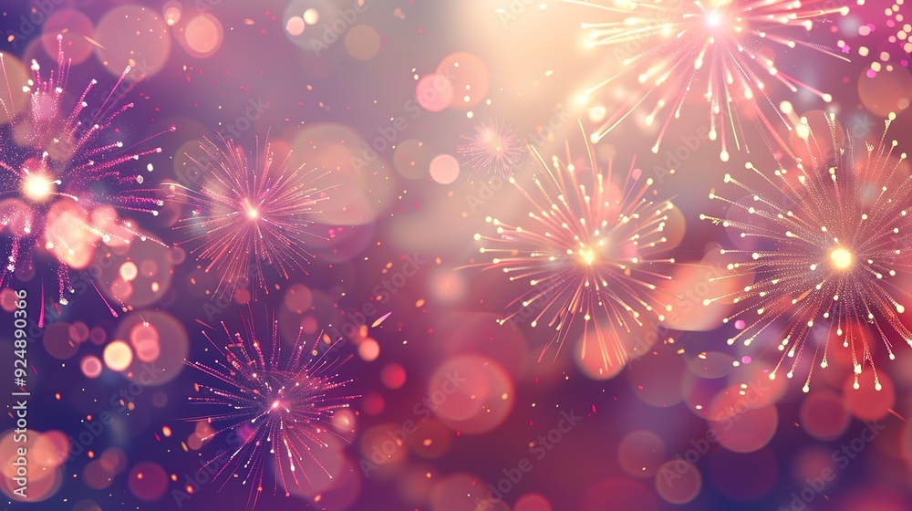 Obraz premium Superb New year composition with fireworks