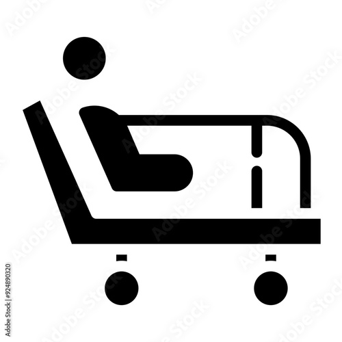 Patient in the hospital bed icon