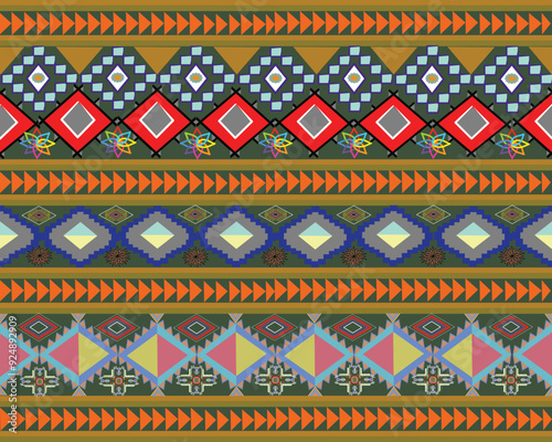 Geometric  pattern for ceramics,textile,on brown background