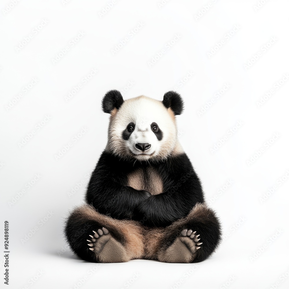 Isolated giant panda bear on transparent background, cutout PNG. Isolated giant panda bear on transparent background, cutout PNG.