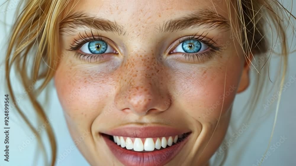close-up portrait of a young woman with striking blue eyes, flawless skin, and natural makeup, exuding elegance and beauty. close-up portrait of a young woman with striking blue eyes, flawless skin, and natural makeup, exuding elegance and beauty.