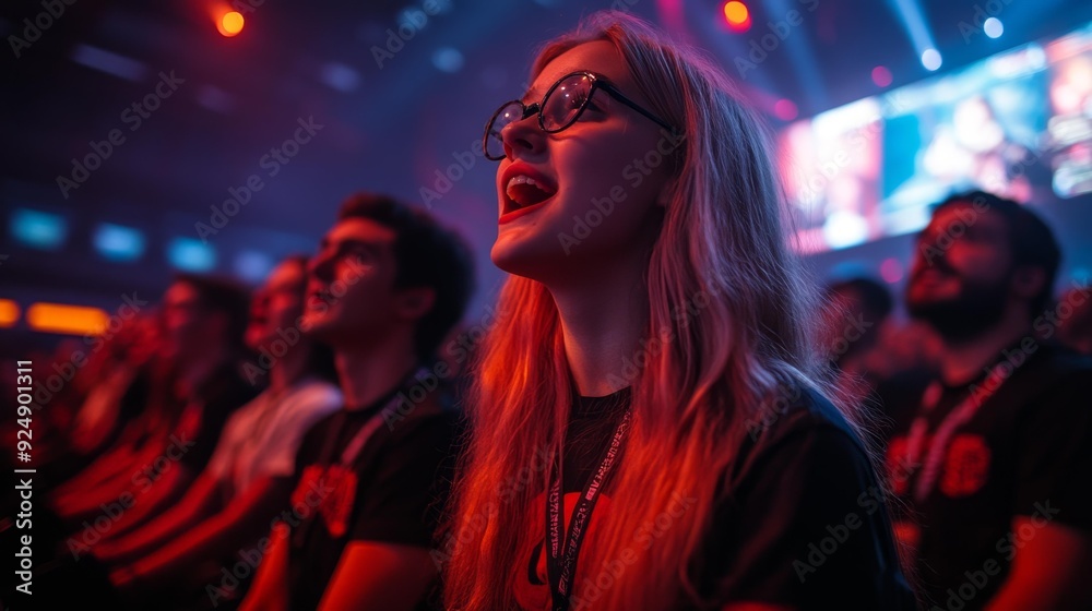 Enthusiastic audience at a concert - generative ai Enthusiastic audience at a concert - generative ai