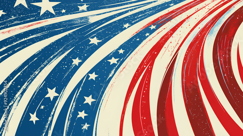 A background with an American flag pattern,