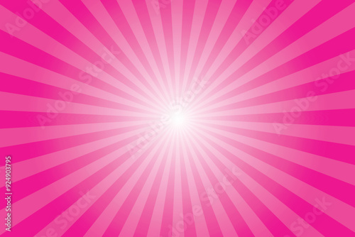 Sunlight abstract background. Pigment magenta color burst background. Vector illustration. Pink Sun beam ray sunburst pattern background. Retro backdrop	