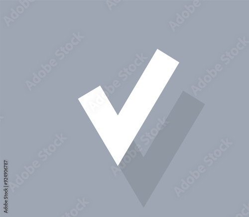 Vector icon of white color with shadow on gray background