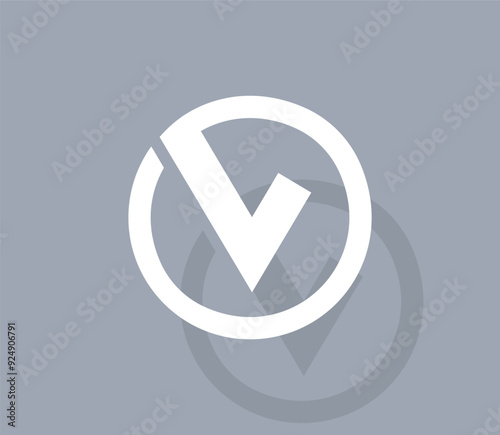 Vector icon of white color with shadow on gray background