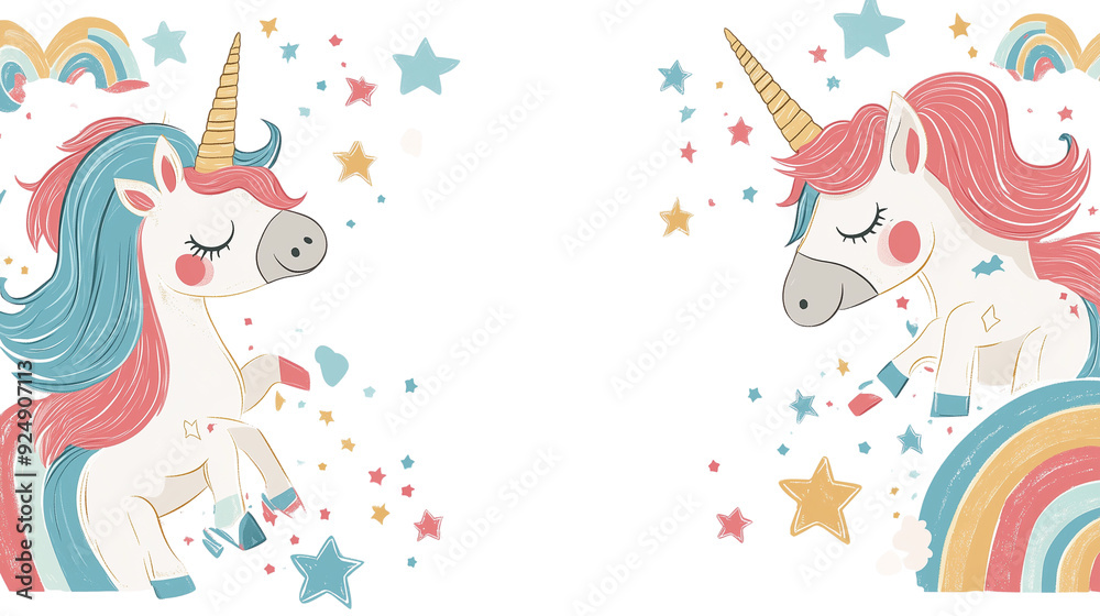 unicorns isolated on white background unicorns isolated on white background