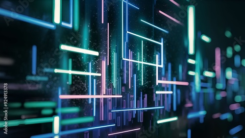 abstract background with lines, neon cross light background.