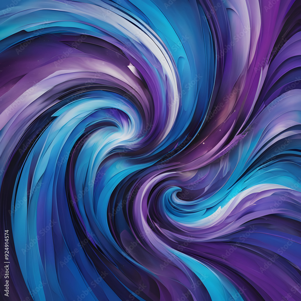 Fototapeta premium Colorful abstract blue background with swirling waves and vortex patterns