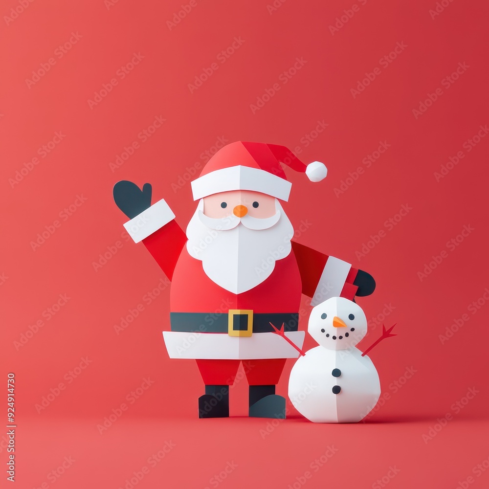 Cozy Christmas Stylized Paper Art with Santa Claus and Gingerbread Men, Large Copy Space for Winter Sales Messages, Generative Ai Cozy Christmas Stylized Paper Art with Santa Claus and Gingerbread Men, Large Copy Space for Winter Sales Messages, Generative Ai